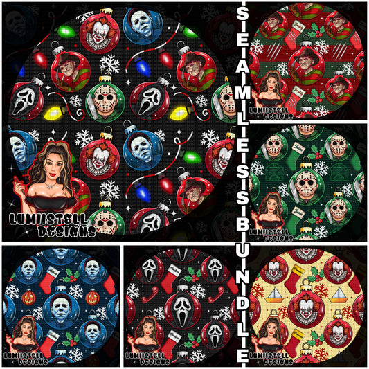 XMAS Horror Seamless Bundle