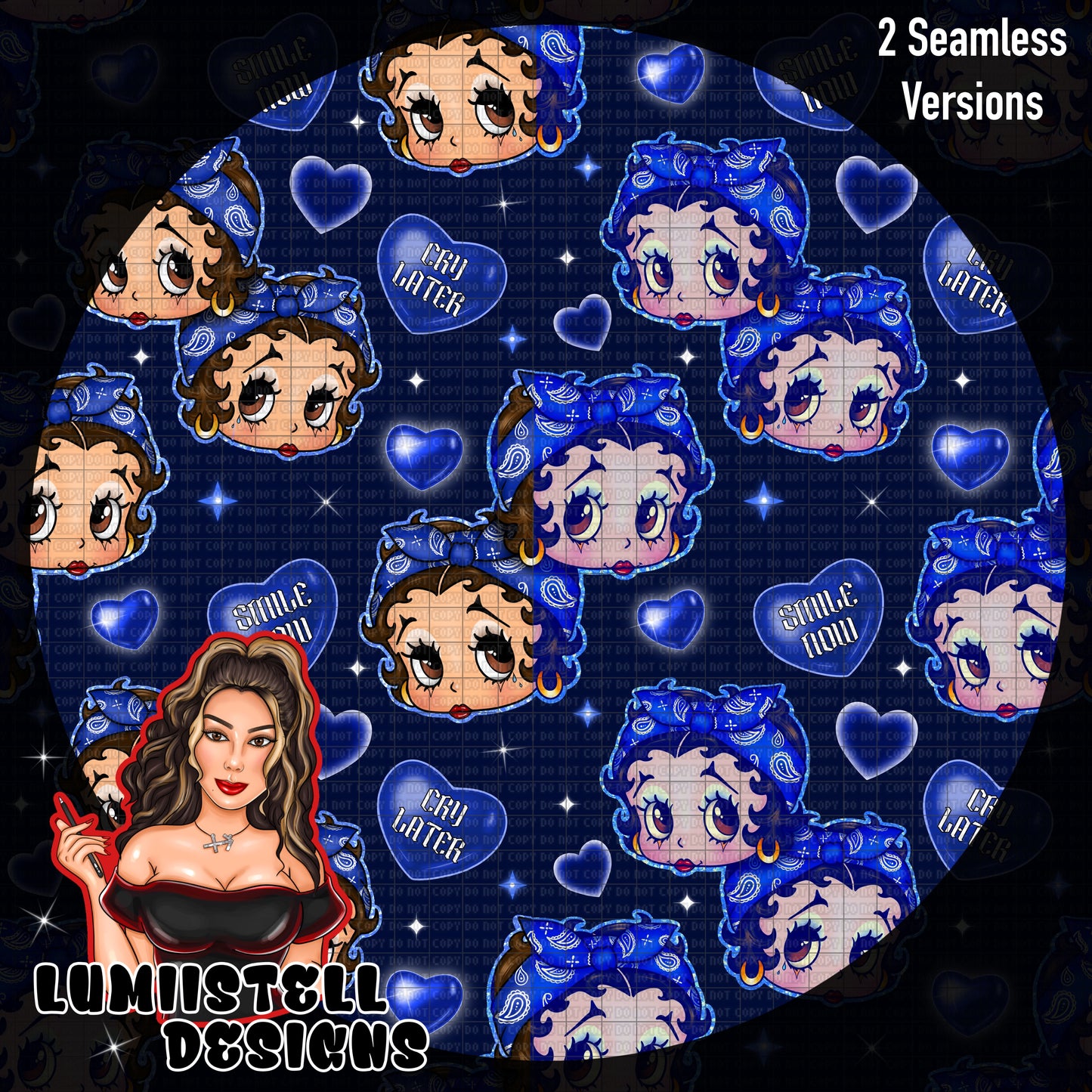 BB Chicana Blue Seamless