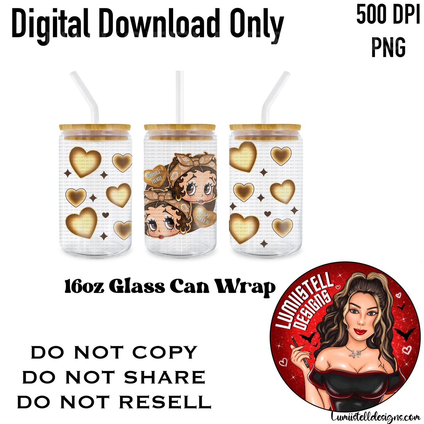 BB Brown Chicana 16 oz. Glass Wrap File