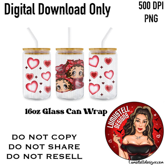 BB Red Chicana 16 oz. Glass Wrap File