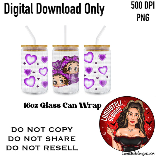 BB Purple Chicana 16 oz. Glass Wrap File