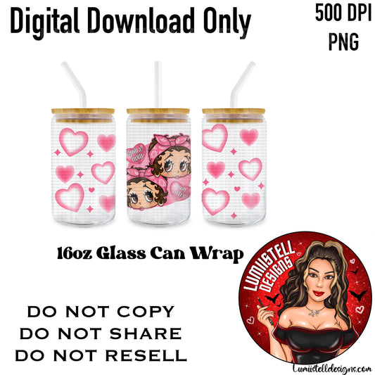 BB Pink Chicana 16 oz. Glass Wrap File