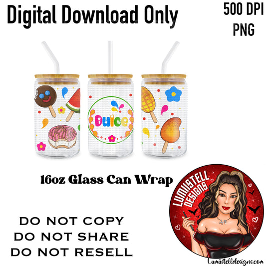 Mexican Paletas 16 oz. Glass Wrap File