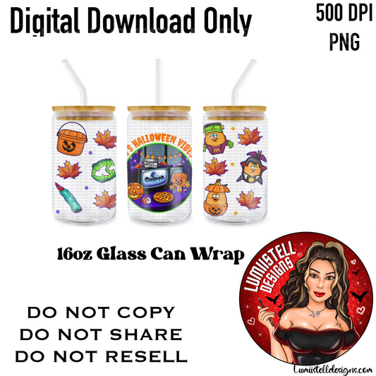 90s Halloween Vibes 16 oz. Glass Wrap File