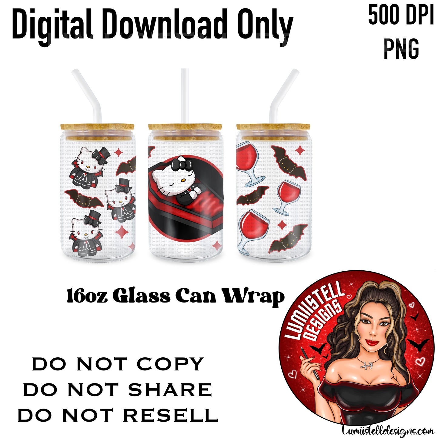 HK Dracula Coffin 16 oz. Glass Wrap File