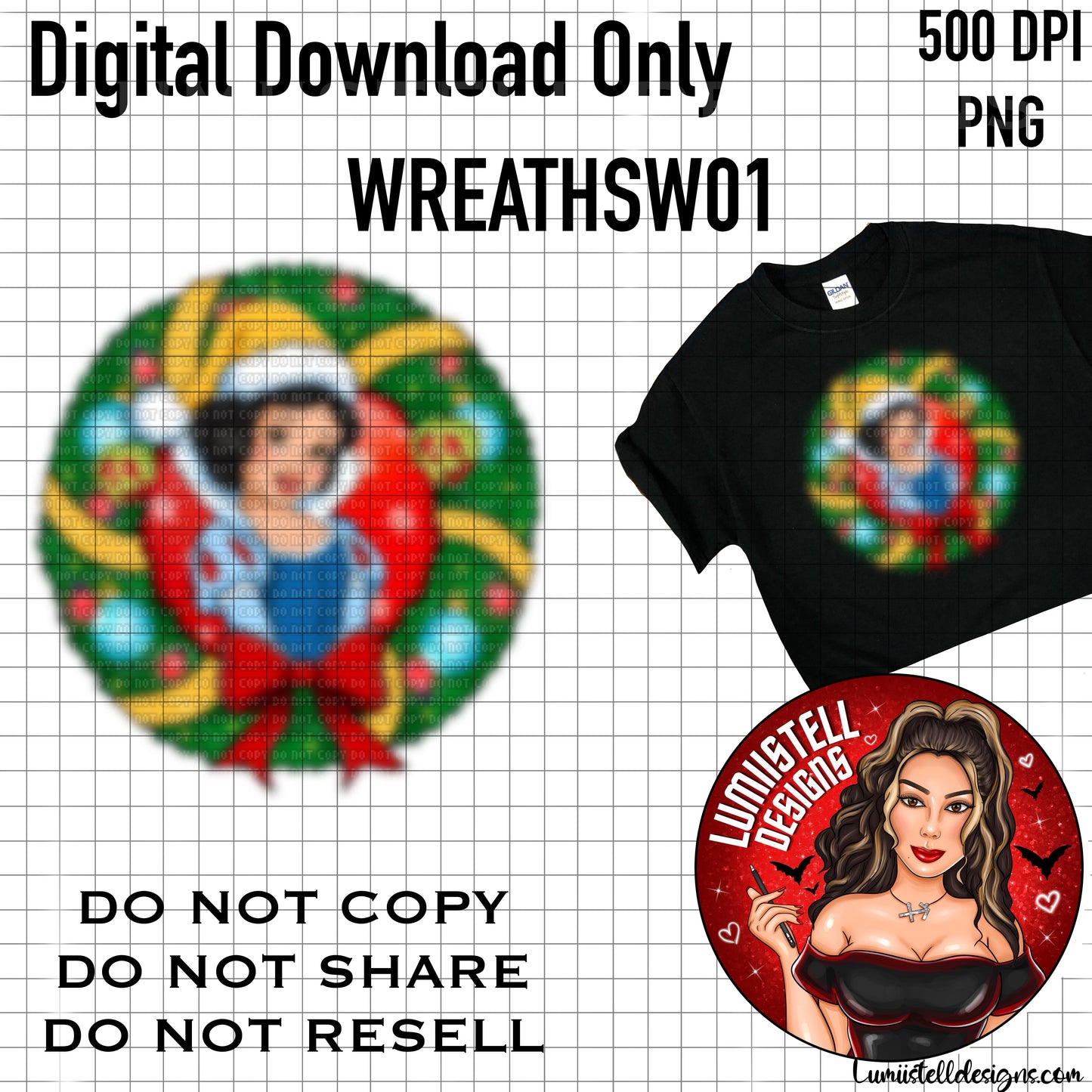 Xmas Wreath SW PNG (WREATHSW01)