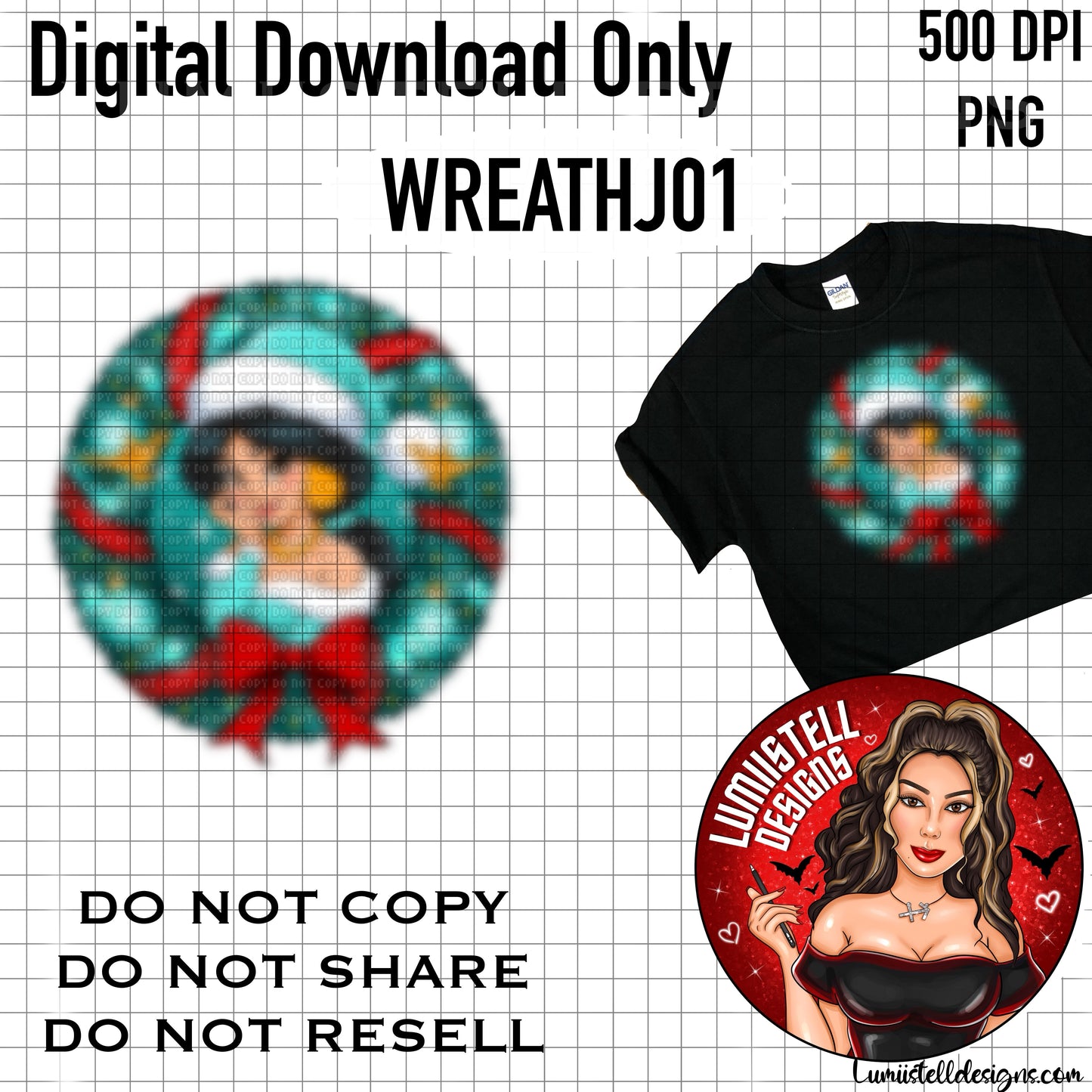 Xmas Wreath J PNG (WREATHJ01)