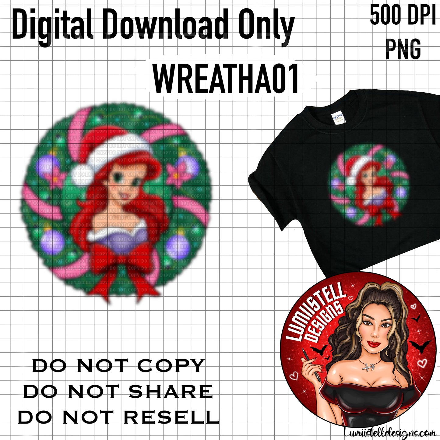 Xmas Wreath A PNG (WREATHA01)