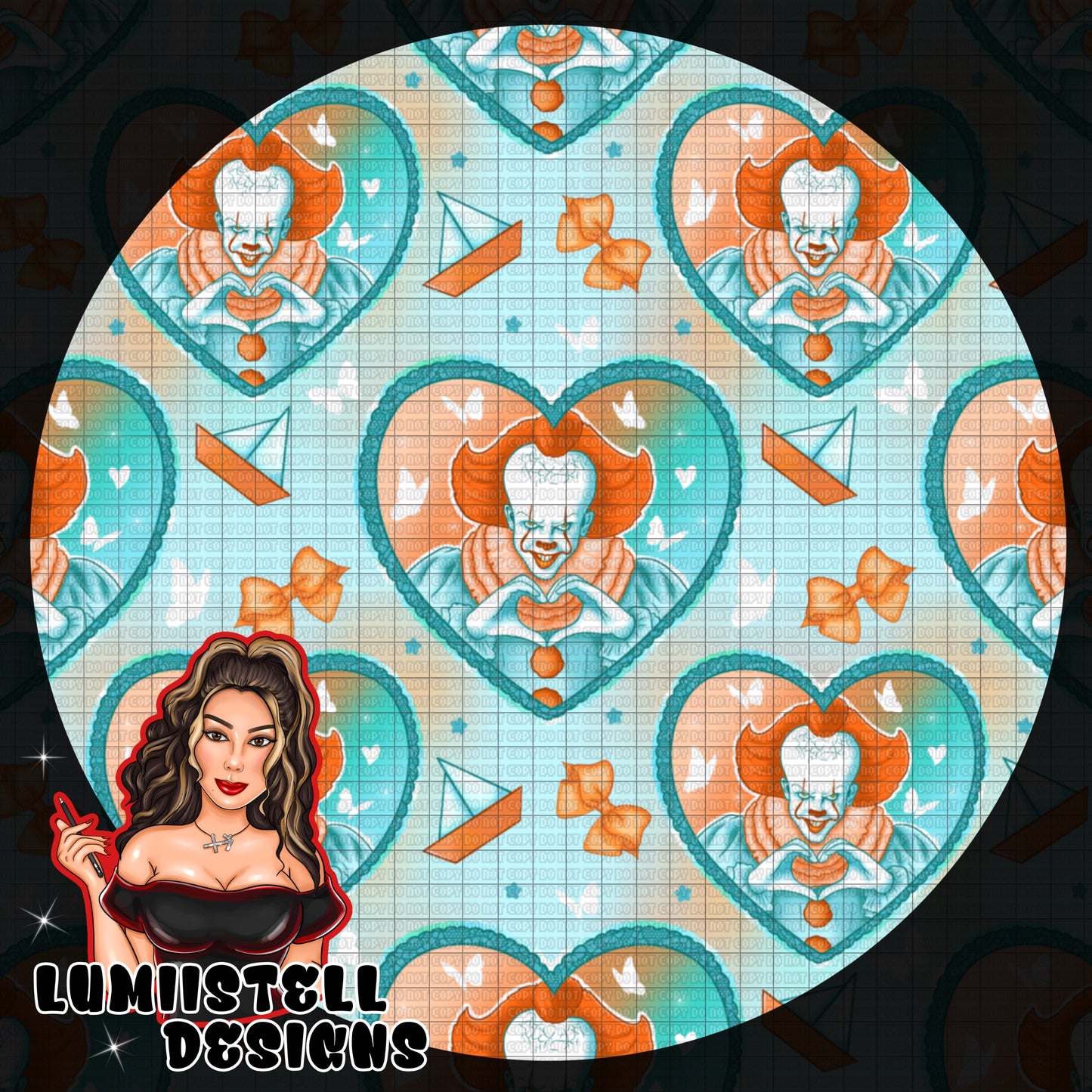PW Horror Pastel Heart Seamless