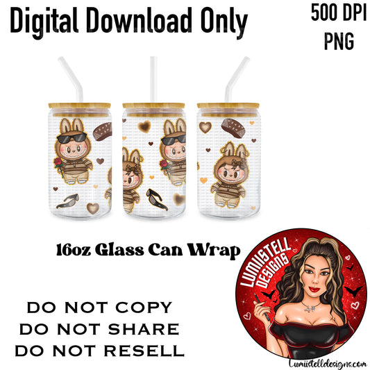 LB Chicano Couple 16 oz. Glass Wrap File