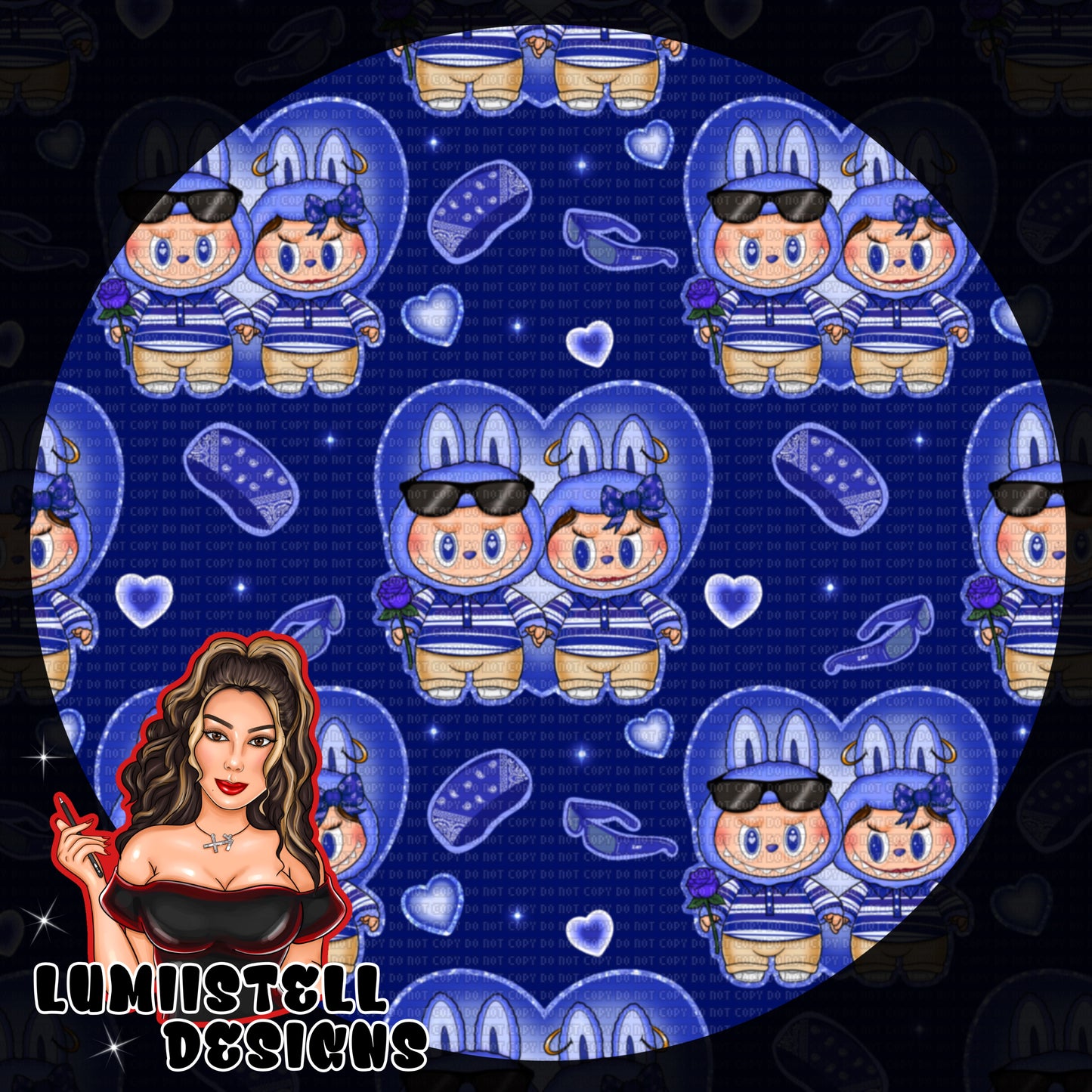 LB Chicano Blue Couple Seamless