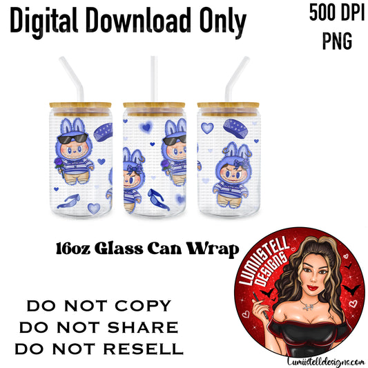 LB Chicano Blue Couple 16 oz. Glass Wrap File