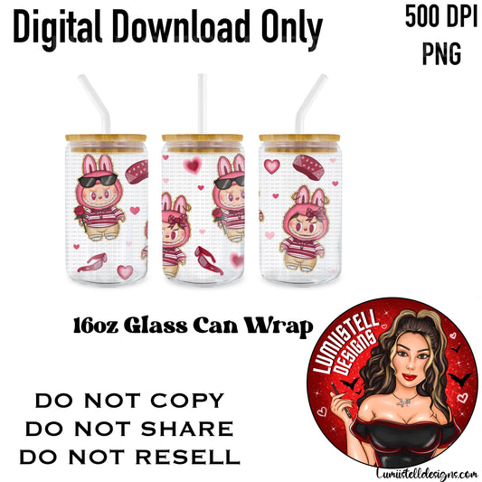 LB Chicano Pink Couple 16 oz. Glass Wrap File