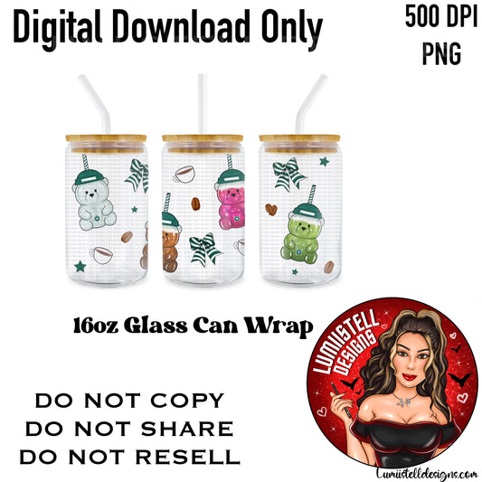 SB Bear Cup 16 oz. Glass Wrap File