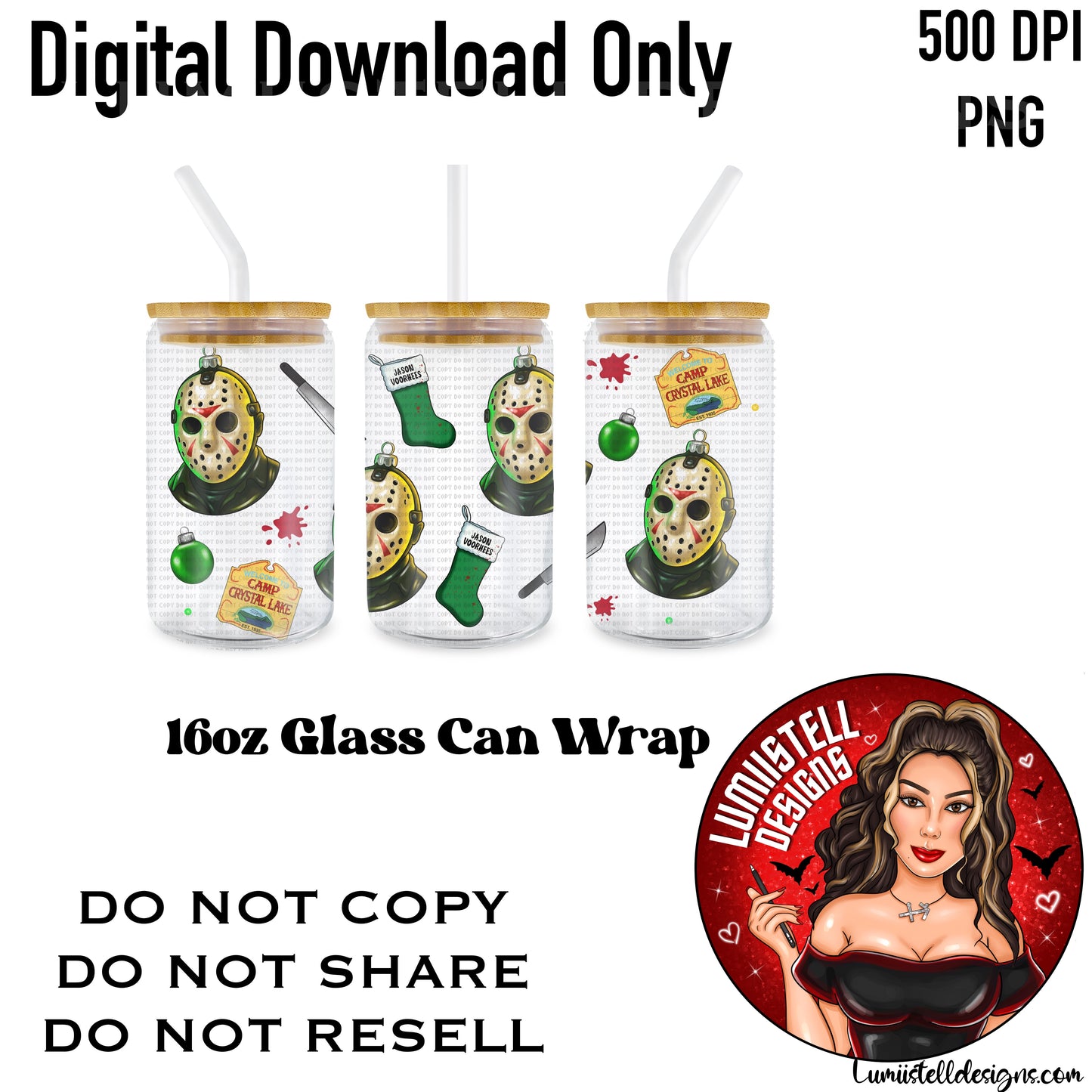 Xmas JV Glass Ornament 16 oz. Glass Wrap File