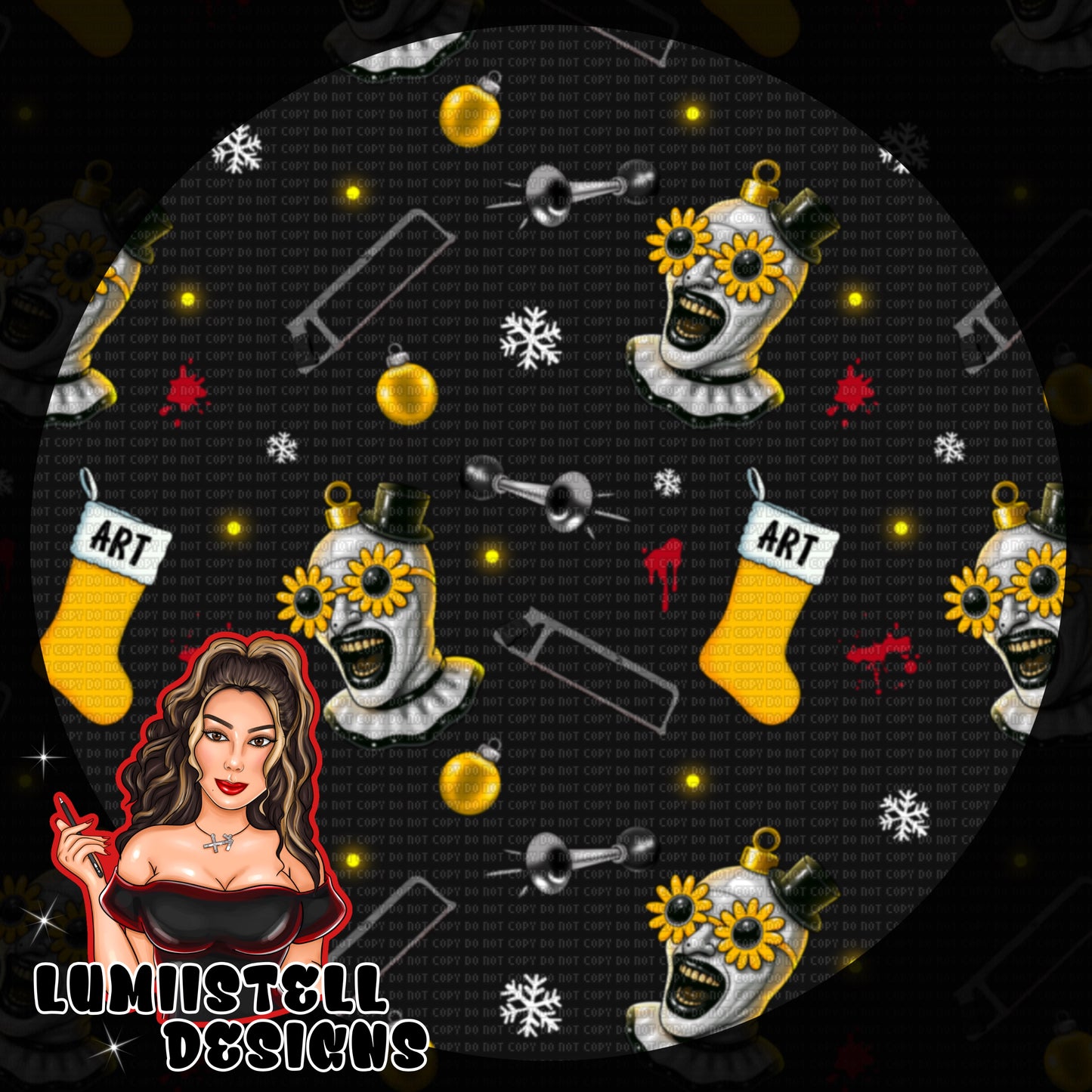 Xmas ATC Glass Ornament Seamless