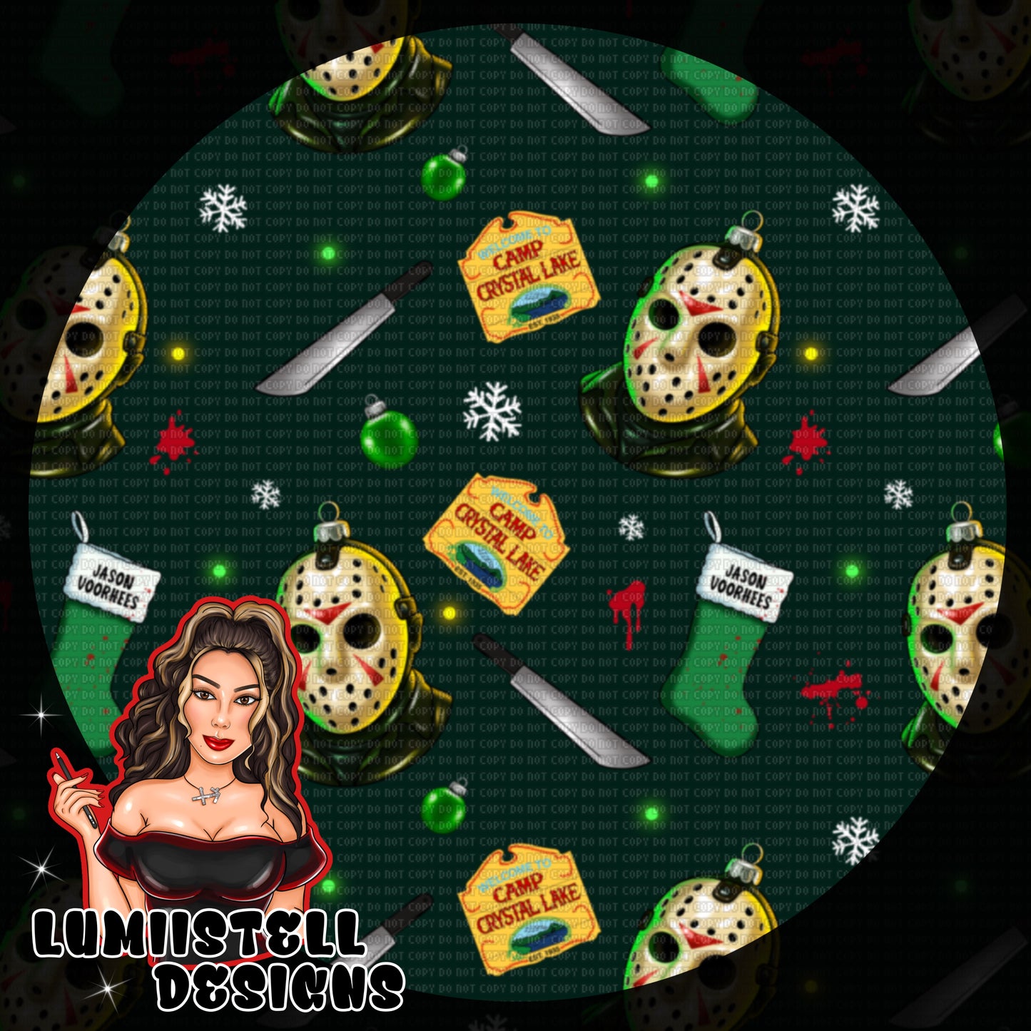 Xmas JV Glass Ornament Seamless