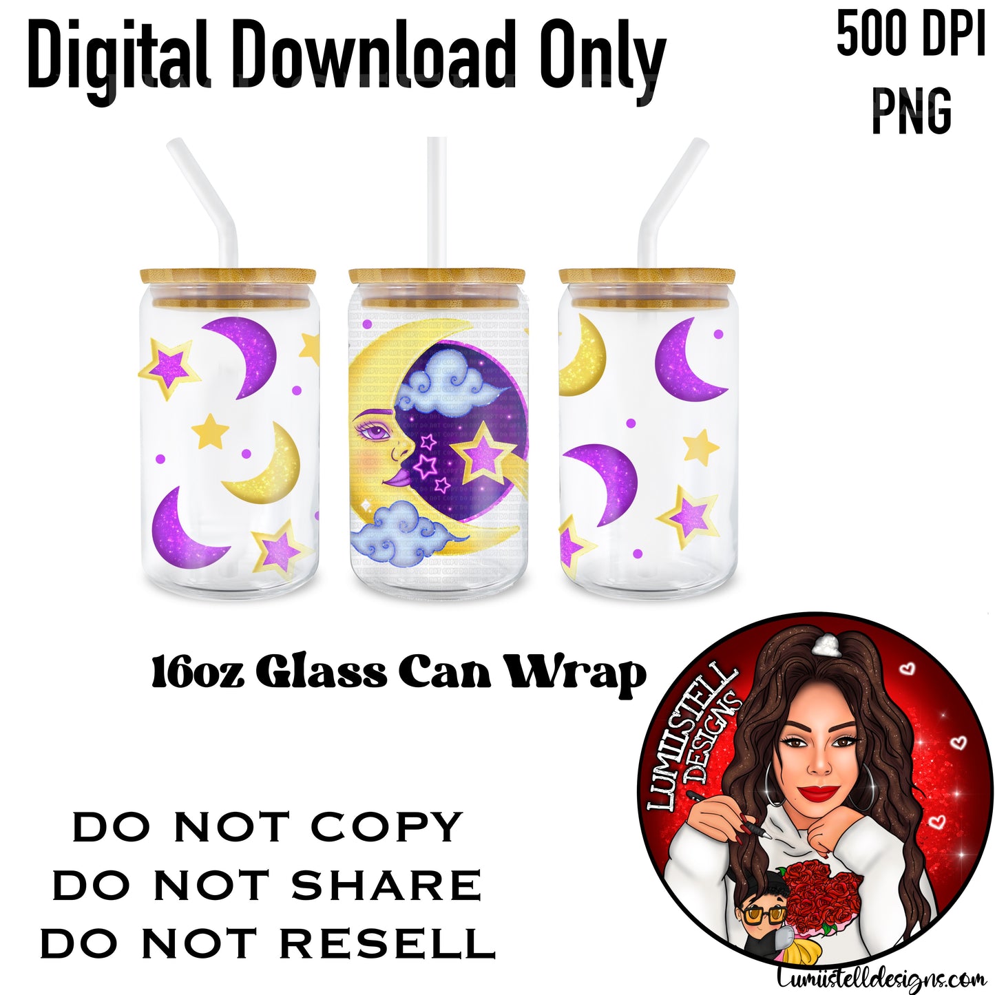 Majestic Moon 16 oz. Glass Wrap File
