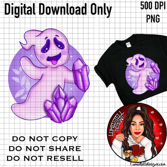 Cute Ghostie Amethyst PNG