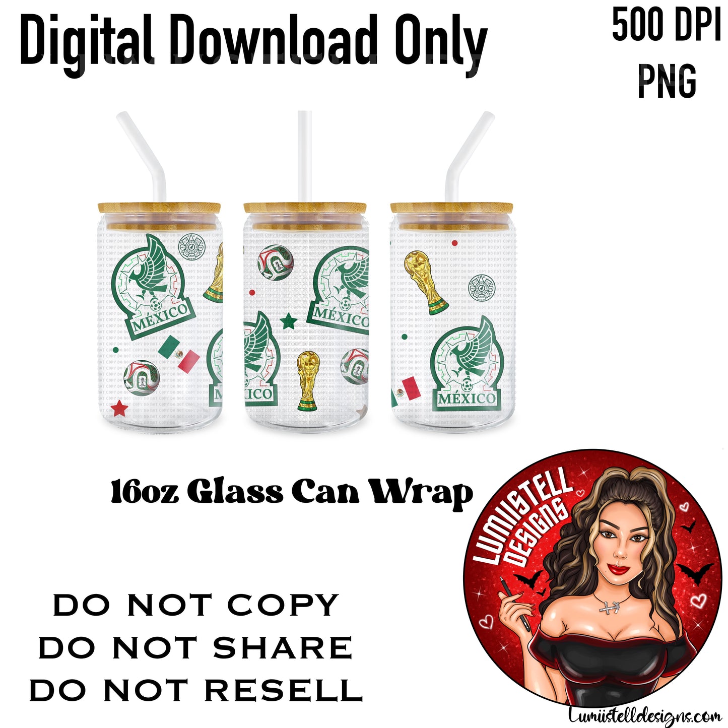 WC Mexico 16 oz. Glass Wrap File