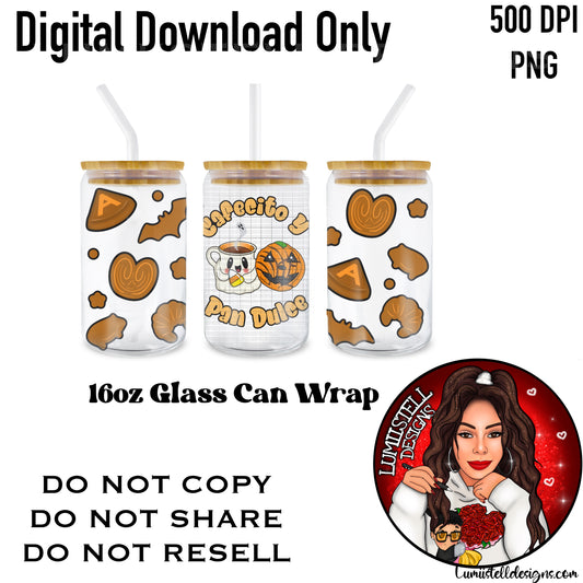 Cafecito Y Pan Dulce 16 oz. Glass Wrap File