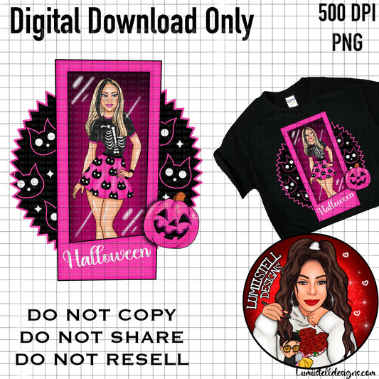 Pink Halloween Doll PNG
