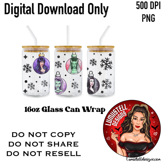 Horror Xmas Ghouls 16 oz. Glass Wrap File