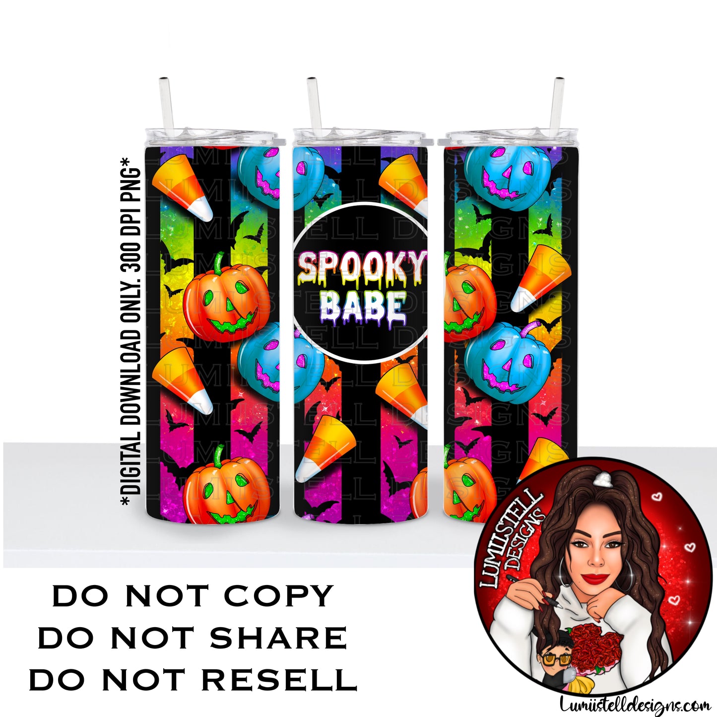 Rainbow Spooky Babe 20 oz. Tumbler File
