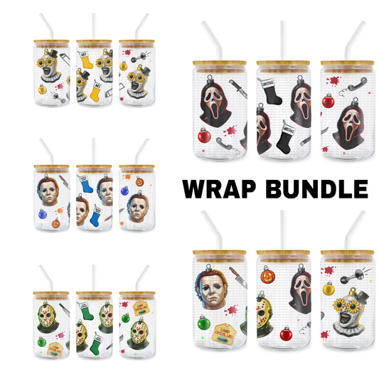 Xmas Horror Glass Ornament Wrap Bundle