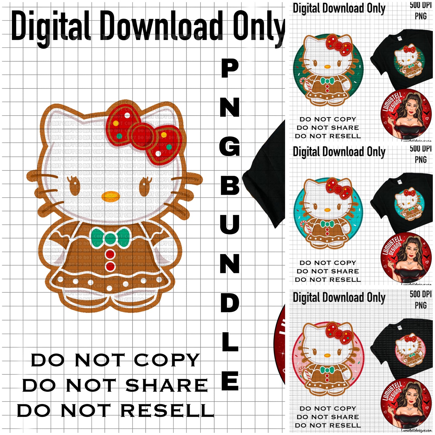 HK Xmas Gingerbread PNG Bundle