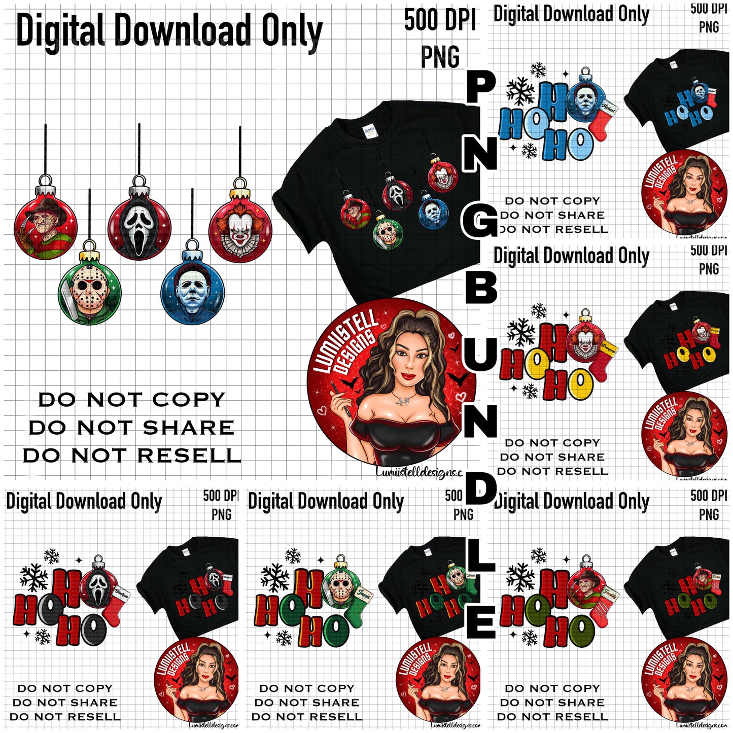 XMAS Horror PNG Bundle