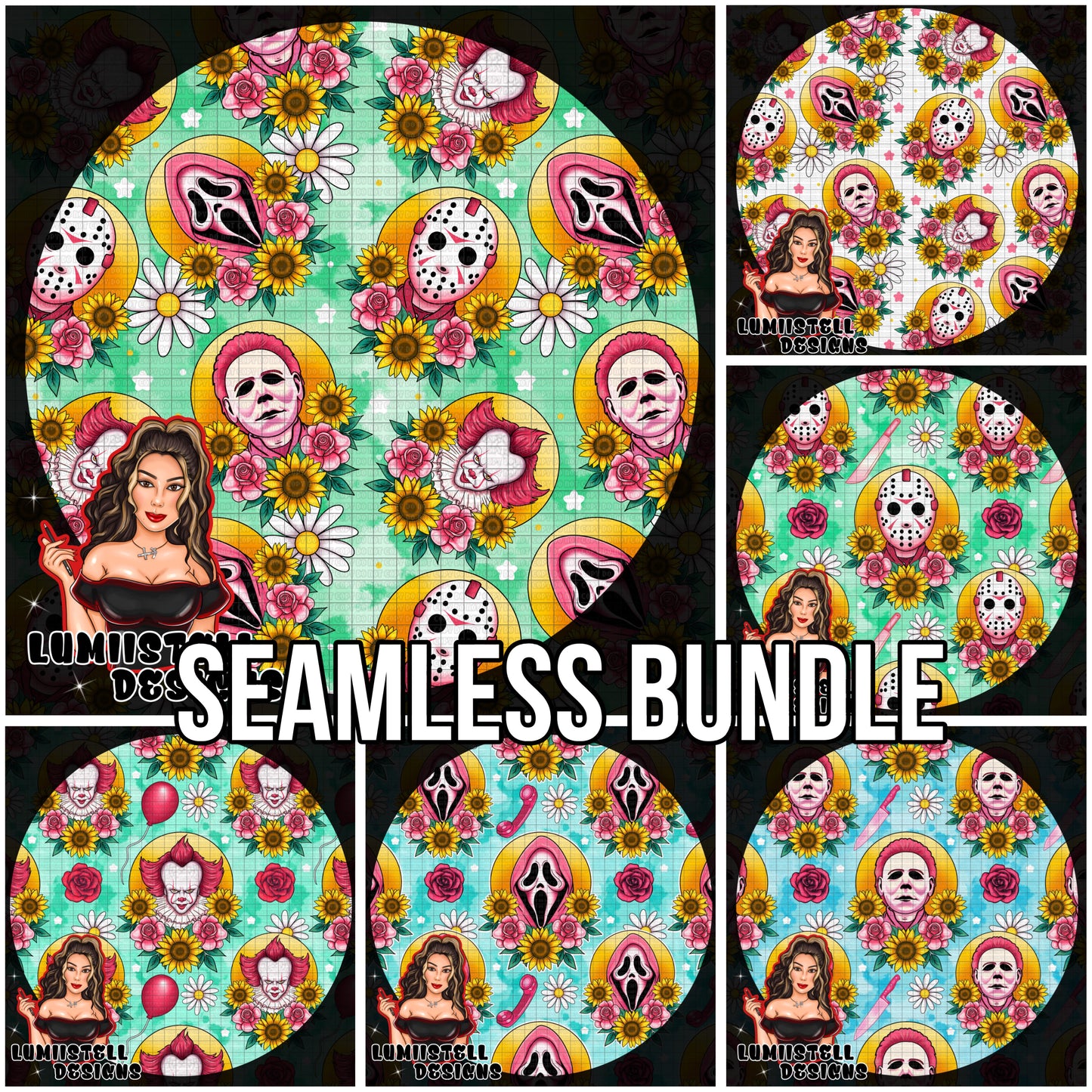 Spring Horror Seamless Bundle