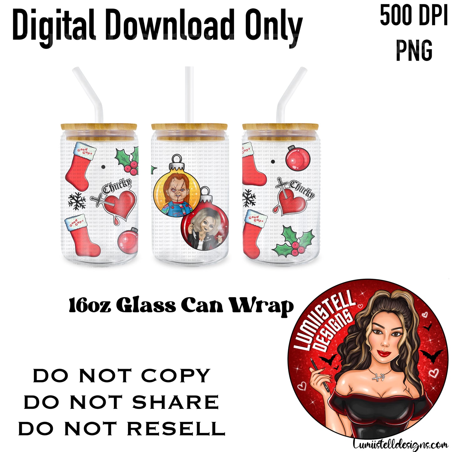 CNT Xmas 16 oz. Glass Wrap File