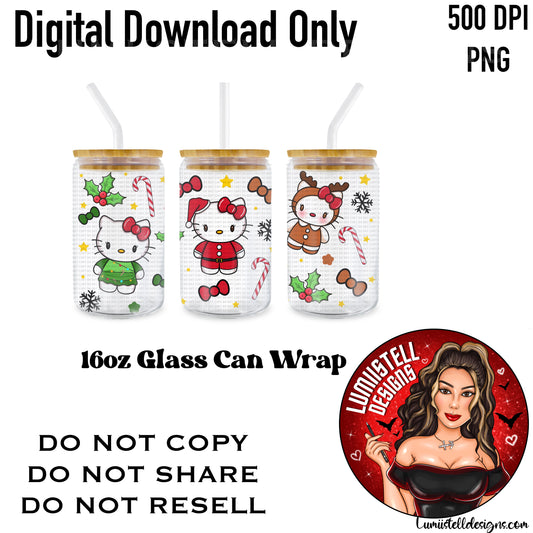 HK Xmas 16 oz. Glass Wrap File