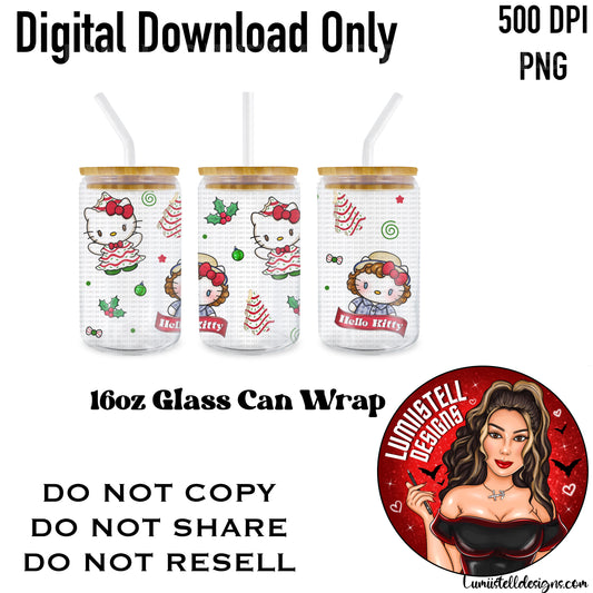 HK Little D Xmas Tree 16 oz. Glass Wrap File