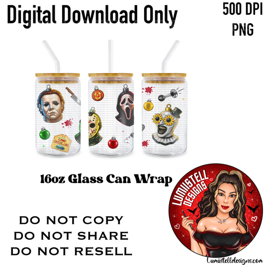 Xmas Horror Glass Ornament 16 oz. Glass Wrap File