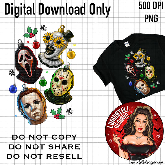 Xmas Horror Glass Ornament PNG