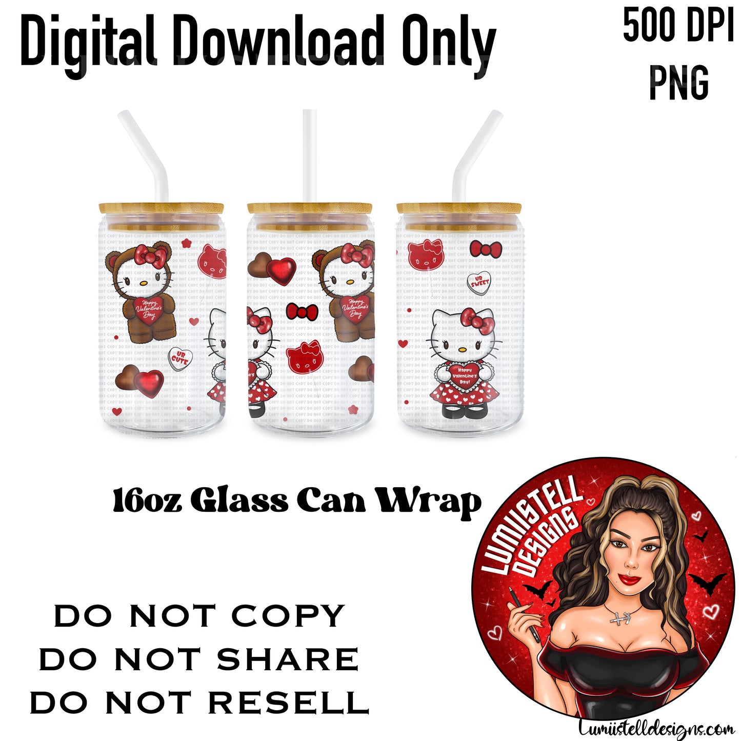 HK Valentines V2 16 oz. Glass Wrap File