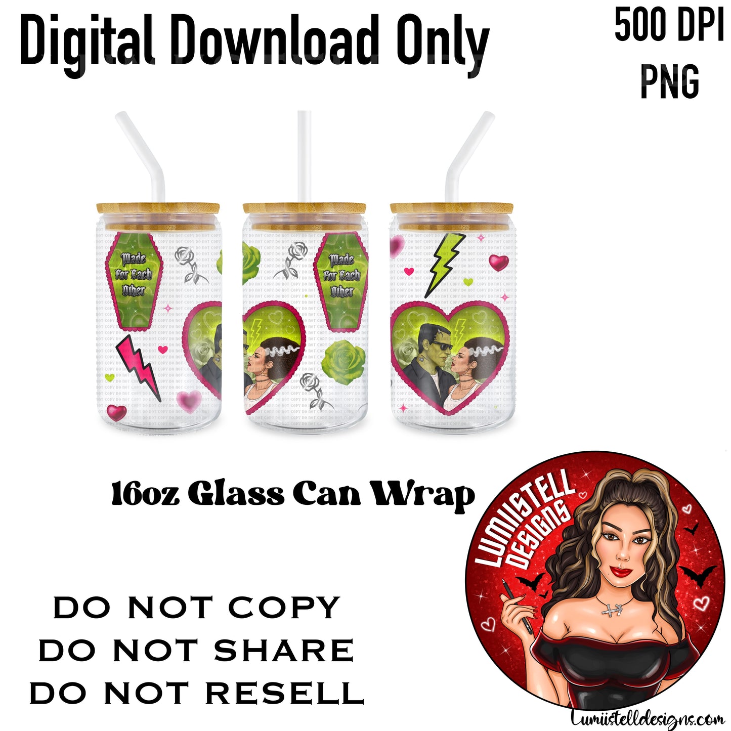 BOF Chicano Valentines 16 oz. Glass Wrap File