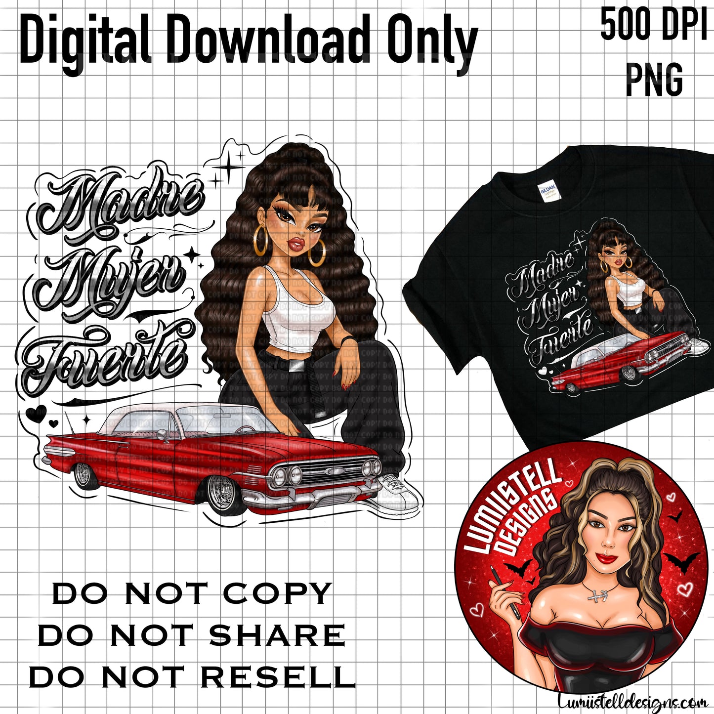 Chicana Mom Colored/BnW REGULAR PNG