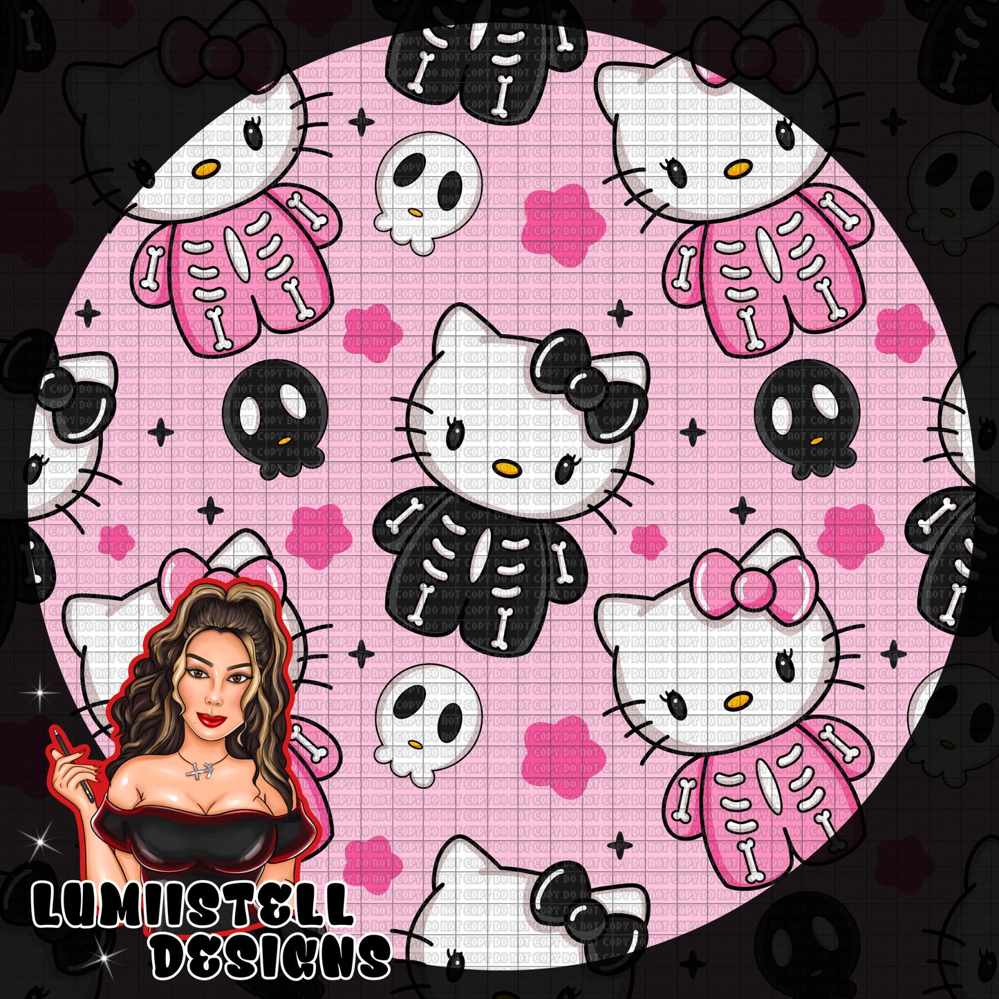 HK Pink Skelly Seamless