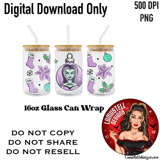 LM Xmas  16 oz. Glass Wrap File