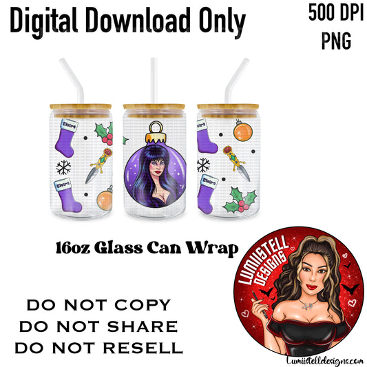 E Xmas  16 oz. Glass Wrap File