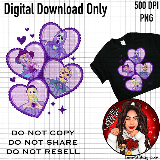 Horror Pastel Hearts PNG