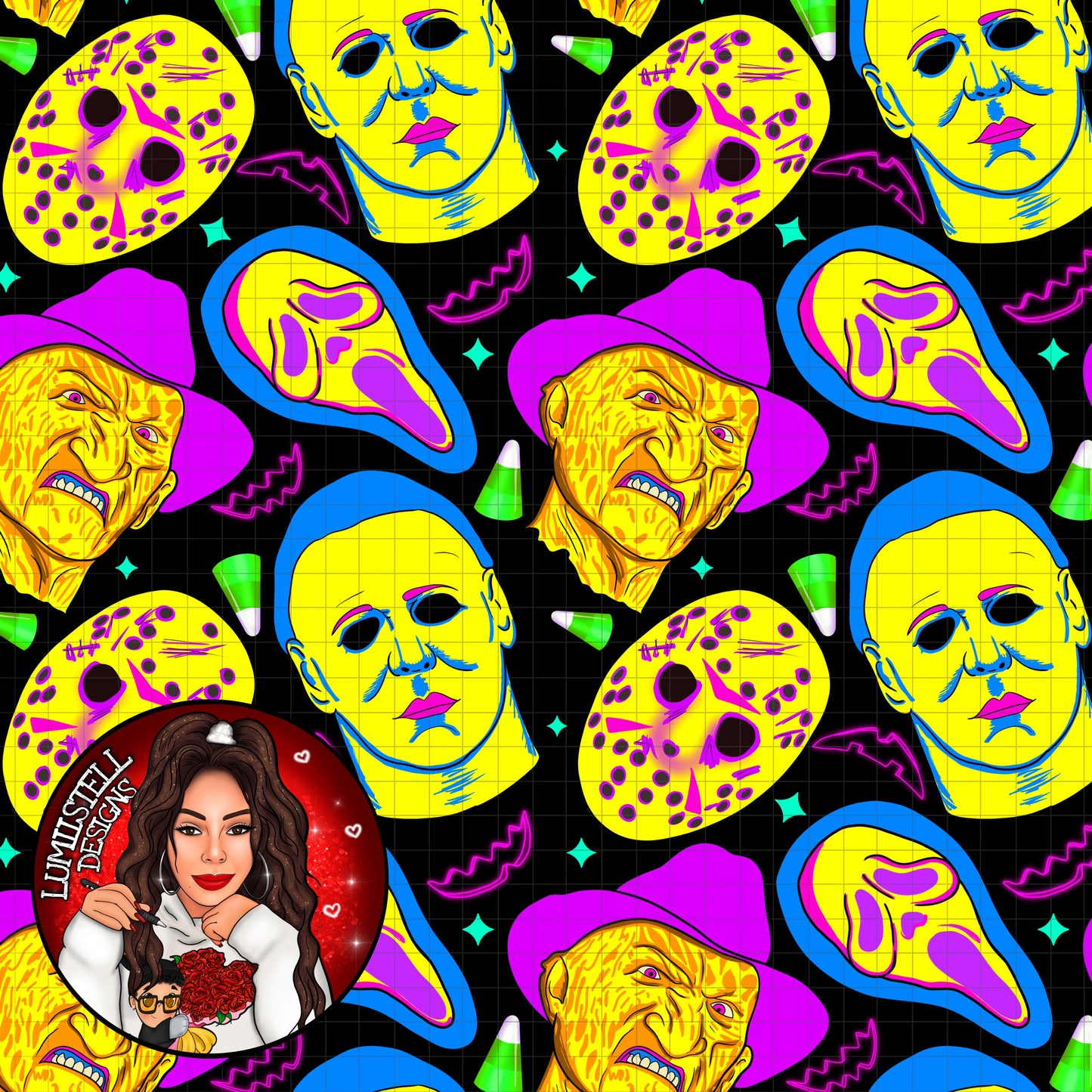 Retro Arcade Horror Seamless